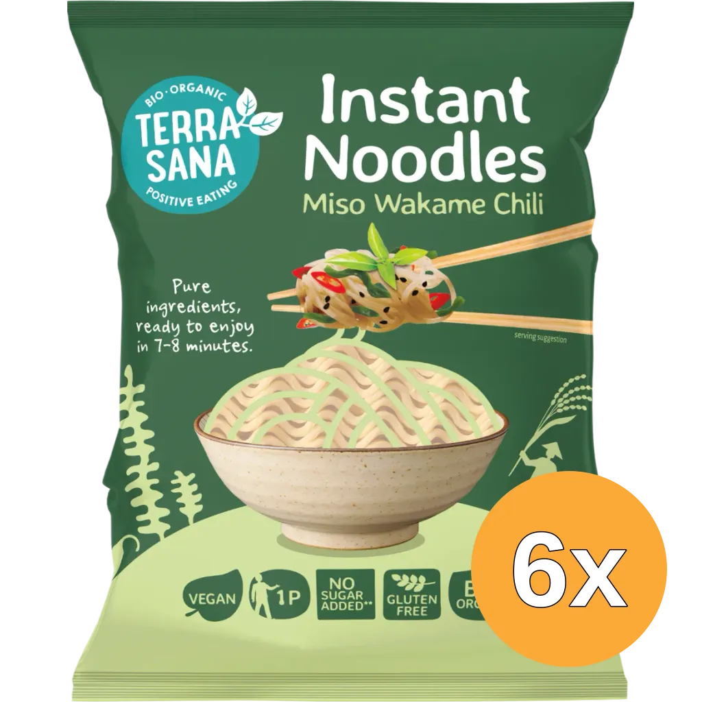 6x Terrasana Instant Noodles Wakame Chili (90 gr)