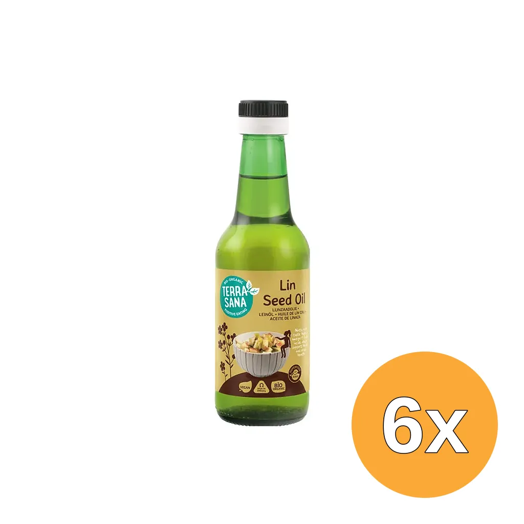 6x Terrasana Lijnzaadolie Koudgeperst Bio (250 ml)