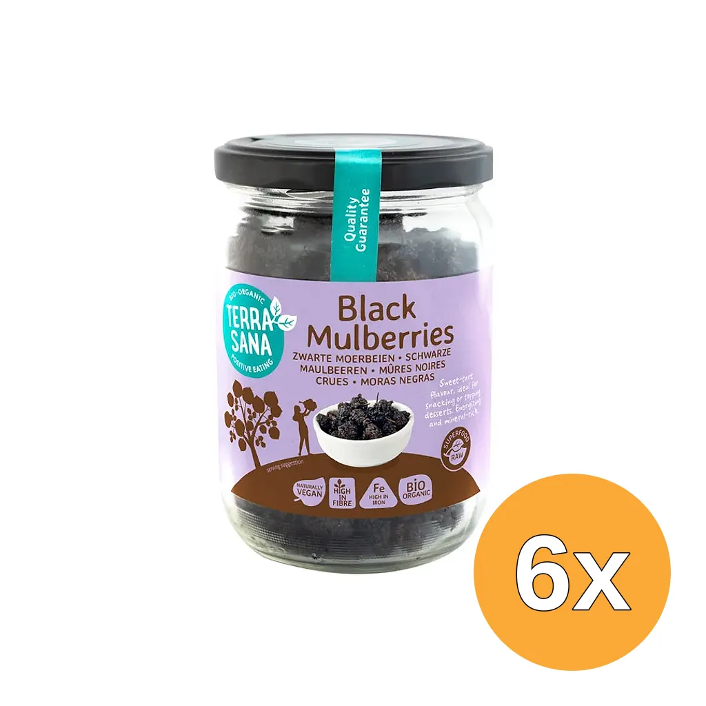 6x Terrasana Moerbei Bessen Zwart Bio (190 gr)