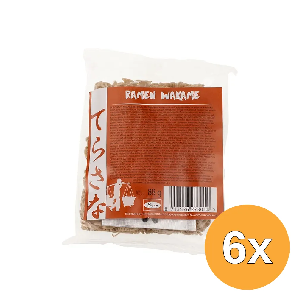 6x Terrasana Ramen Wakame Noodles (88 gr)