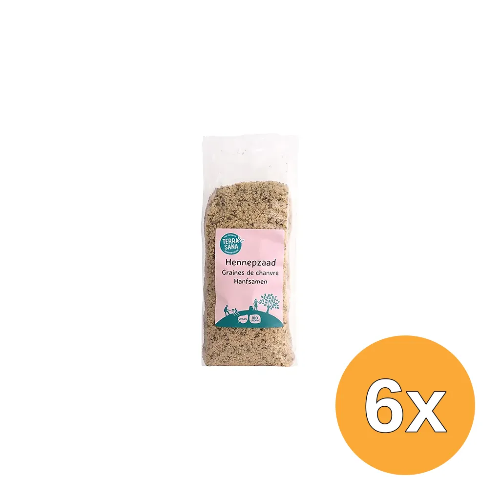 6x Terrasana Raw Hennepzaad Gepeld Bio (500 gr)