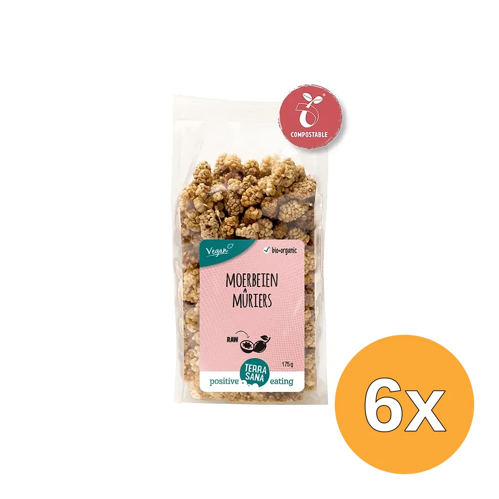 6x Terrasana Raw Moerbei Bessen Wit Bio (175 gr)