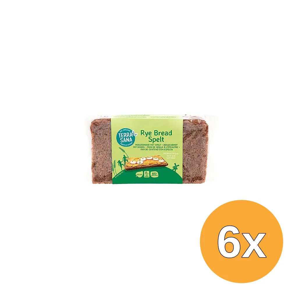 6x Terrasana Roggebrood met Spelt Bio (500 gr)