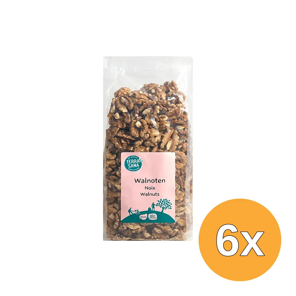 6x Terrasana Super Walnoten Gepeld Bio (600 gr)