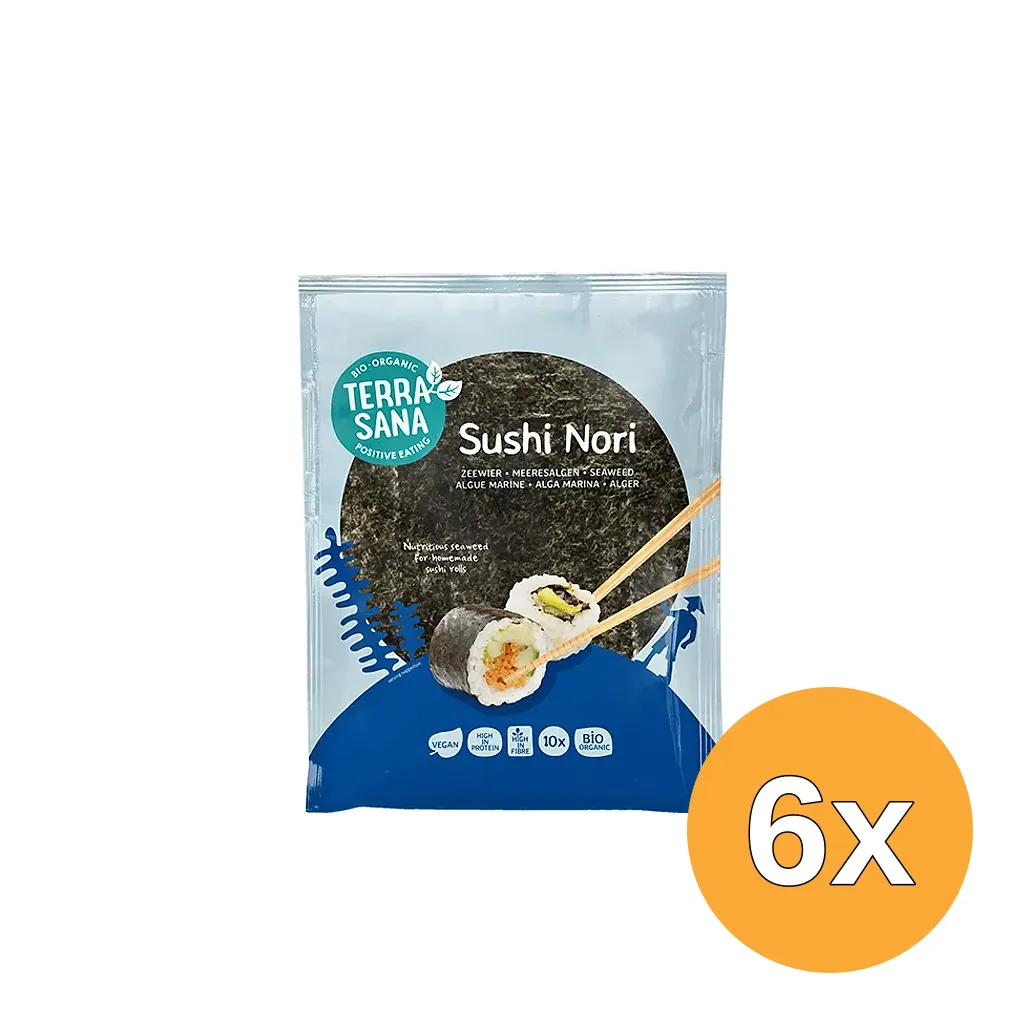 6x Terrasana Sushi Nori Geroosterd (28 gr)