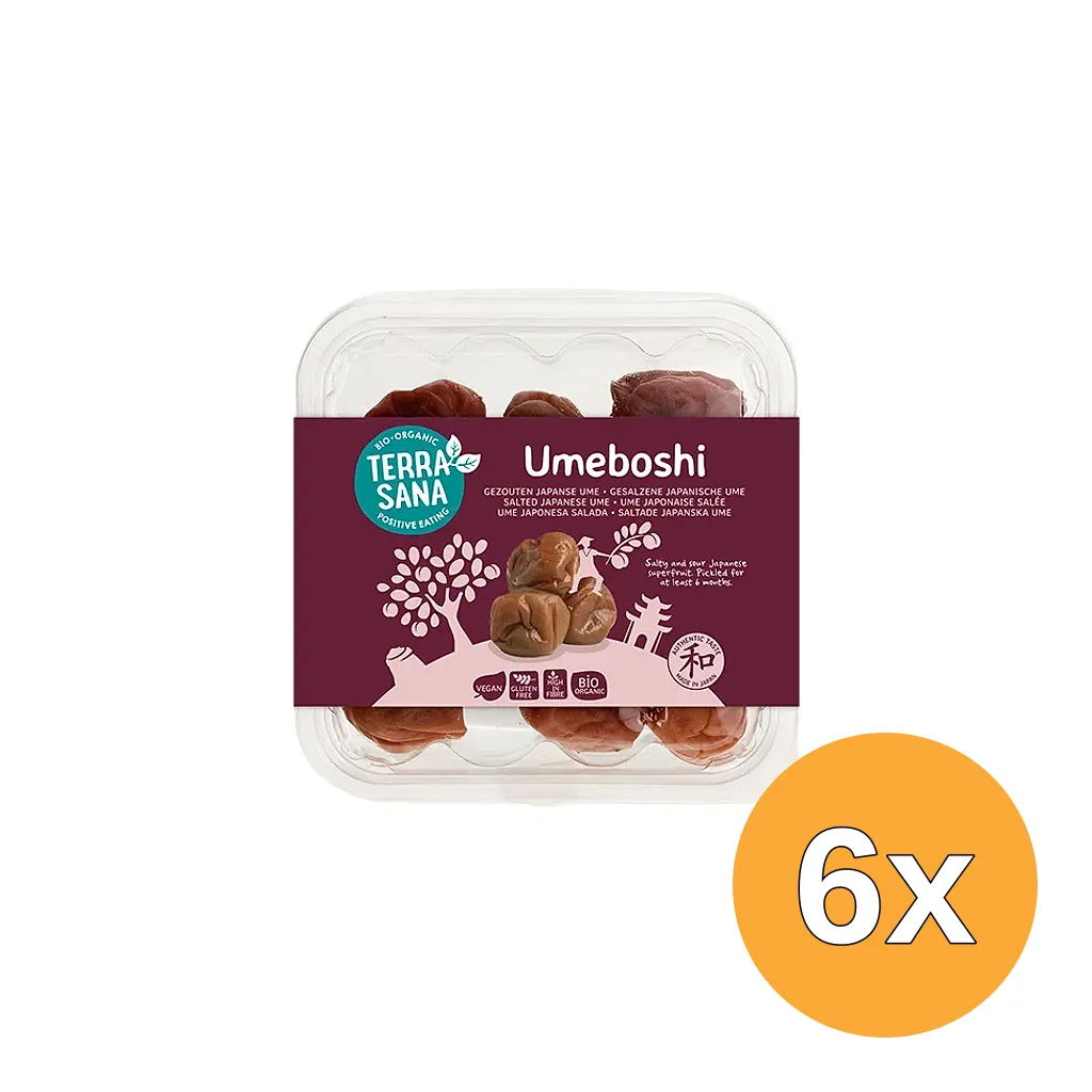 6x Terrasana Umeboshi Gezoute Japanse Abrikozen Bio (150 gr)