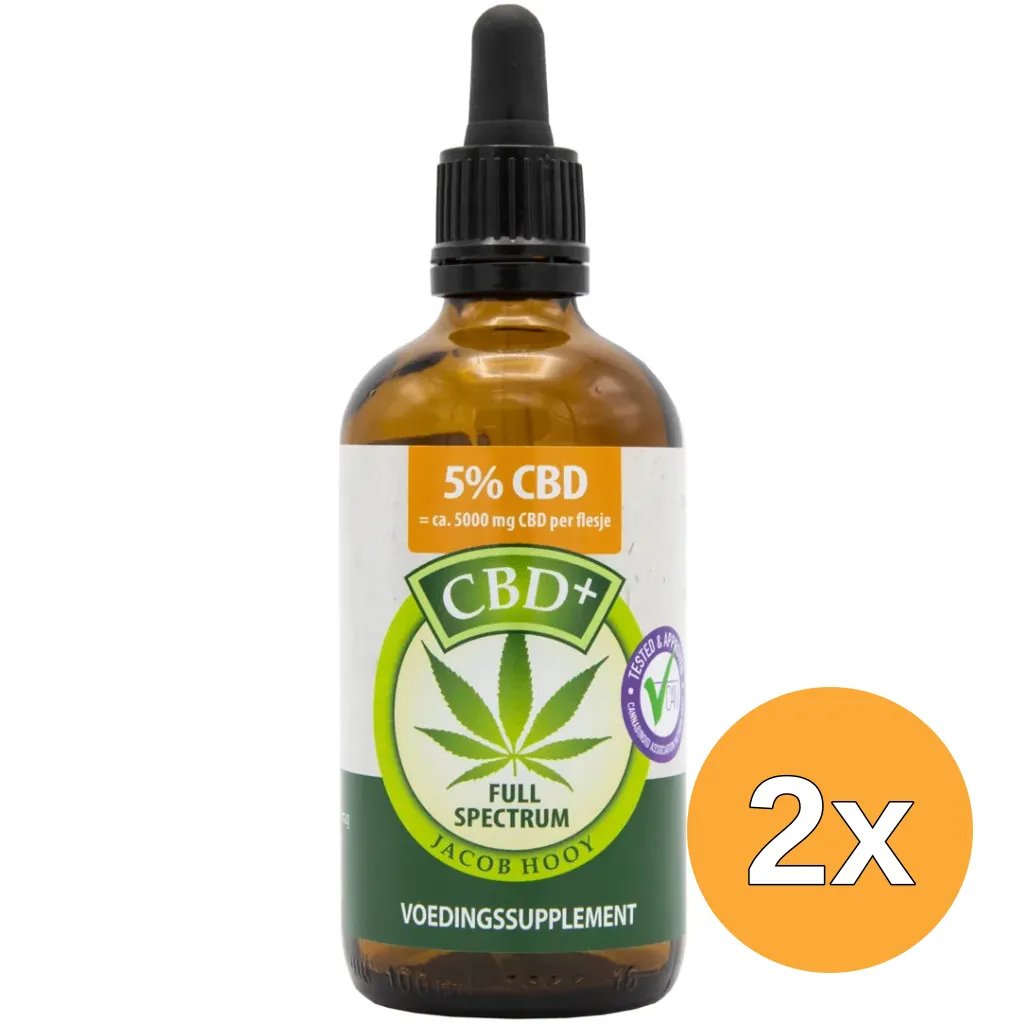 2x Jacob Hooy CBD Plus Olie 5% (100 ml)