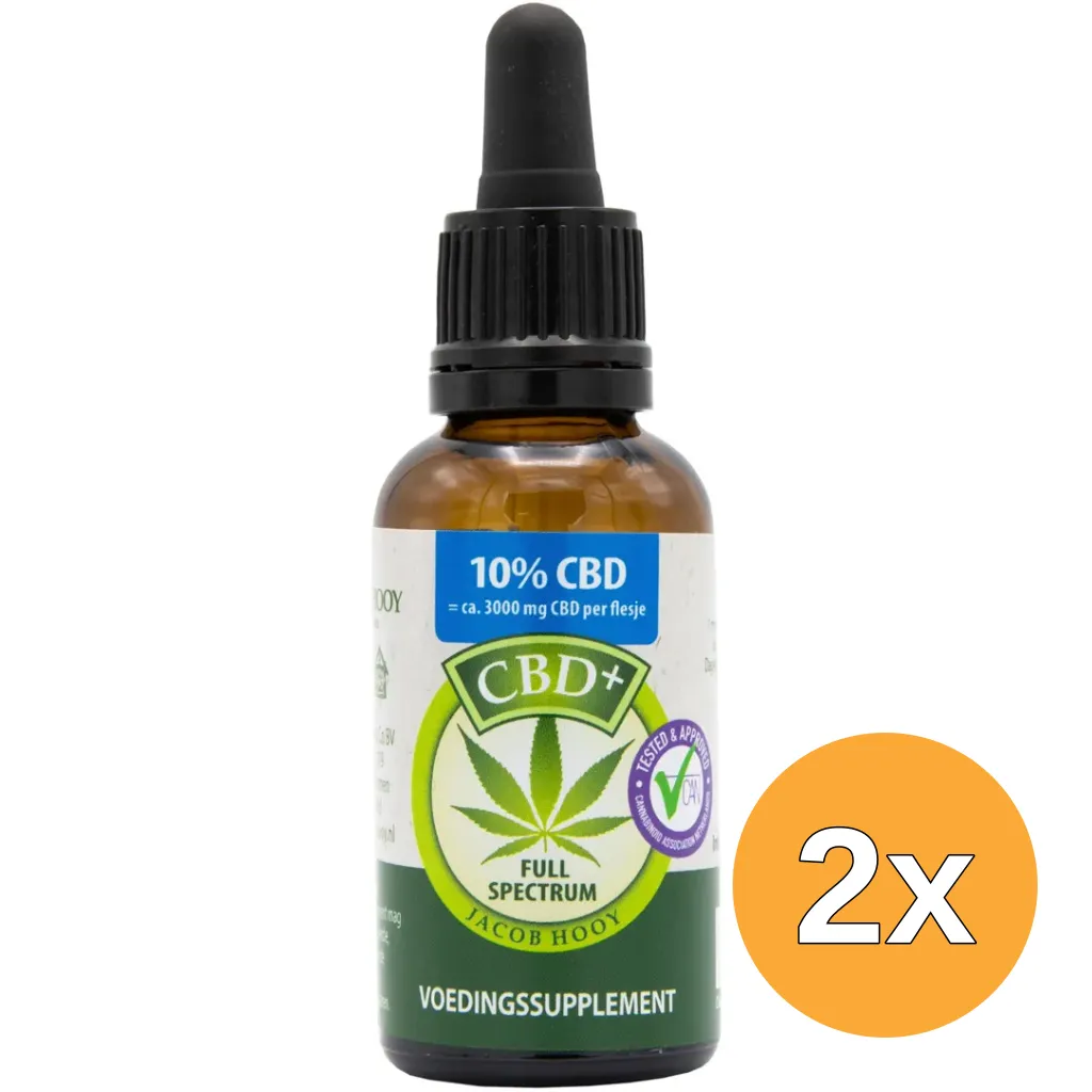 2x Jacob Hooy CBD Olie 10% (30 ml)
