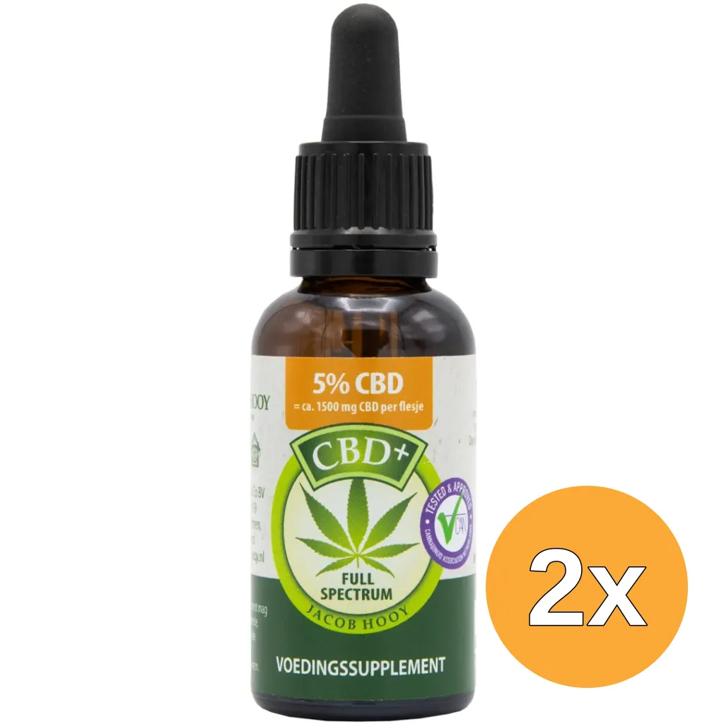 2x Jacob Hooy CBD Plus Olie 5% (30 ml)