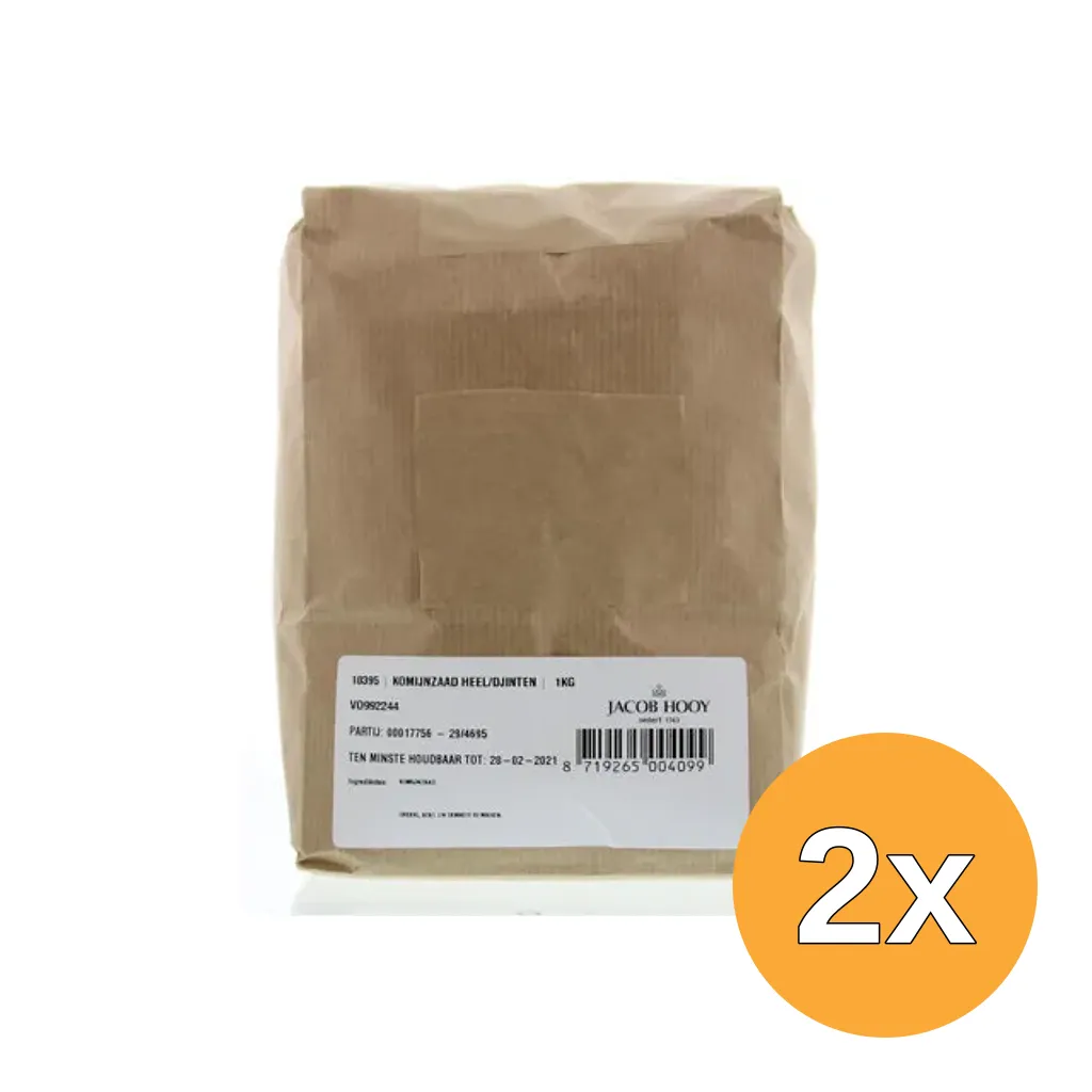 2x Jacob Hooy Komijnzaad Heel/Djinten (1000 gr)