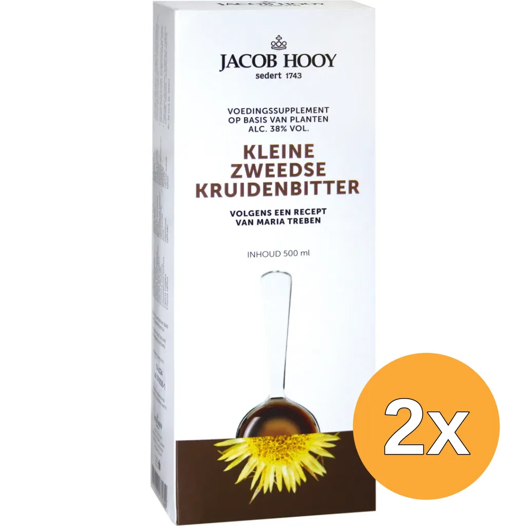 2x Jacob Hooy Zweedse kruidenbittergroot (500 ml)