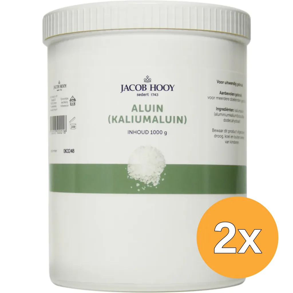 2x Jacob Hooy Aluin Meelkristal Pot (1000 gr)