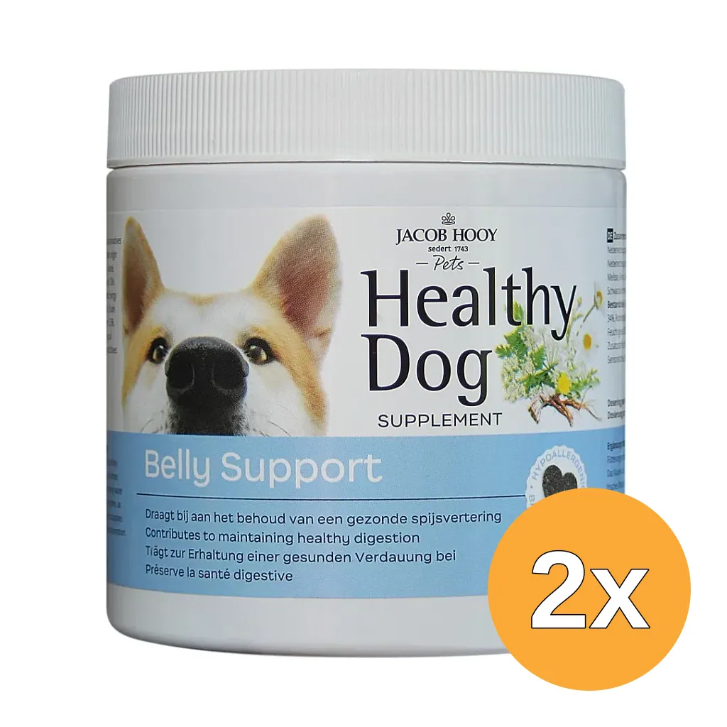 2x jacob Hooy Healthy Dog Belly support (80 stuks)