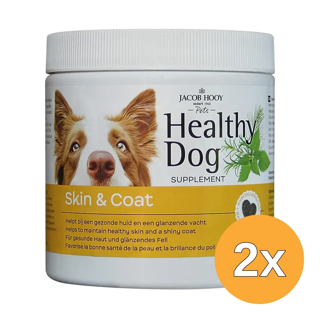 2x jacob Hooy Healthy Dog Skin&Coat (80 stuks)