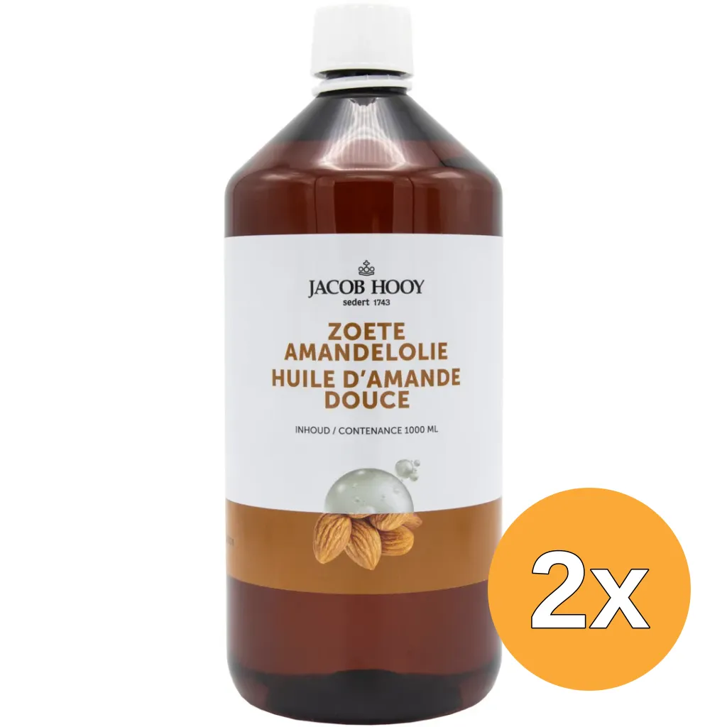 2x Jacob Hooy Amandelolie Zoet (1000 ml)