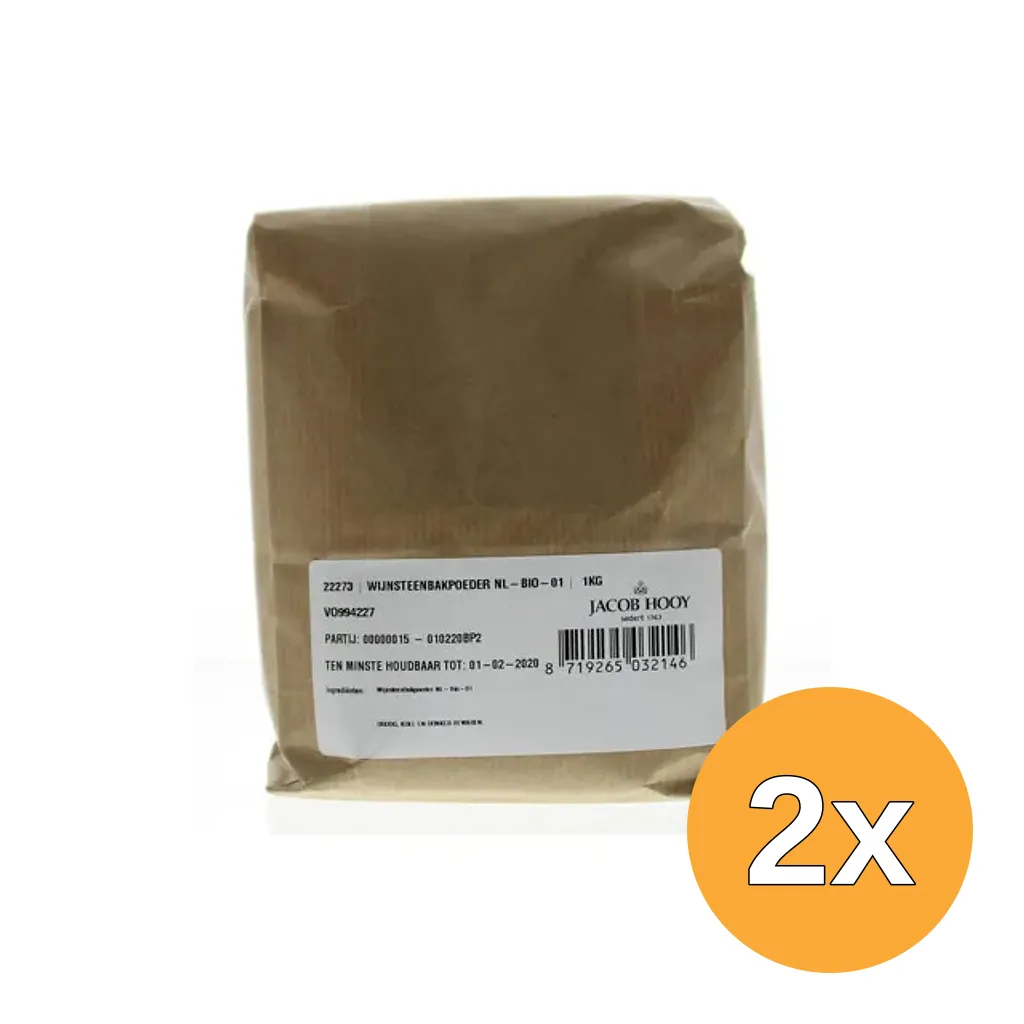 2x Jacob Hooy Wijnsteenbakpoeder (1000 gr)