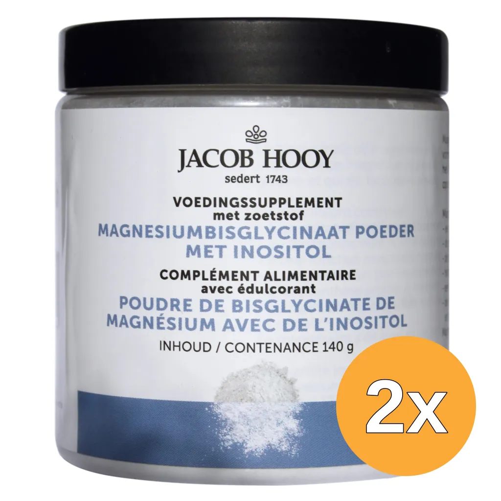 2x Jacob Hooy Magnesiumbisglycinaat (140 gr)