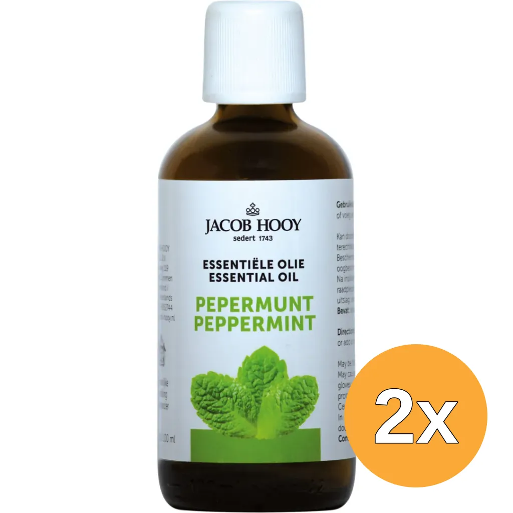 2x Jacob Hooy Pepermunt olie (100 ml)
