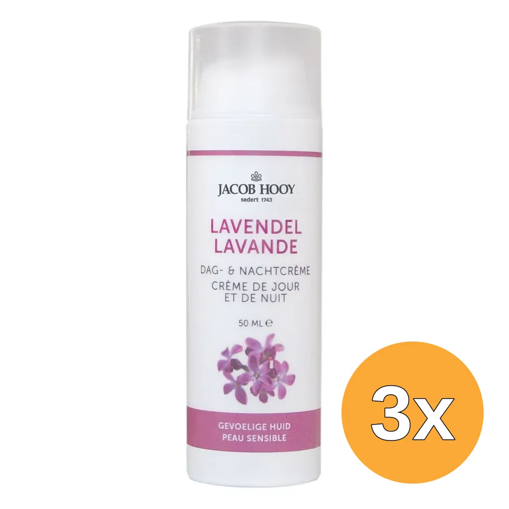 3x Jacob Hooy Lavendel Dag&Nachtcrème (50 ml)