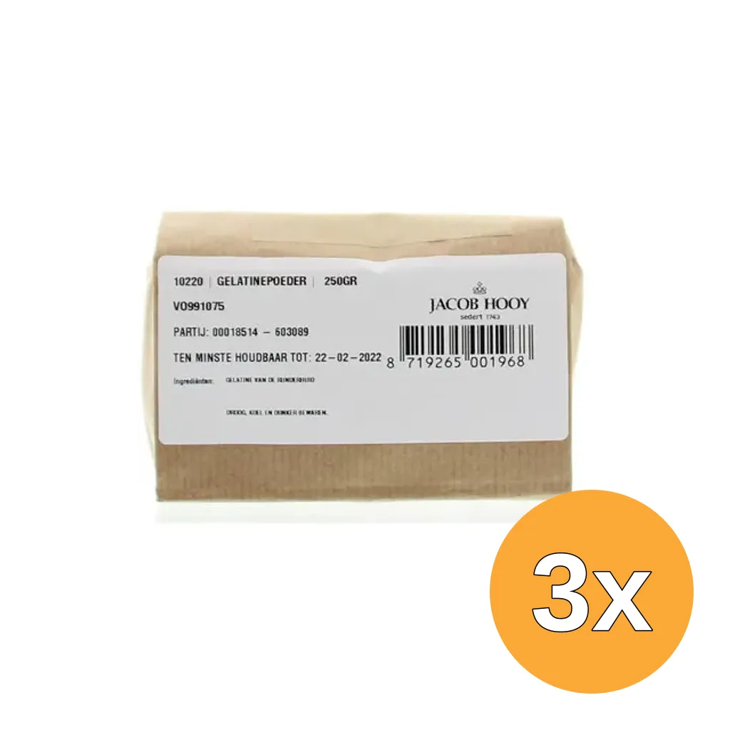3x Jacob Hooy Gelatinepoeder (250 gr)