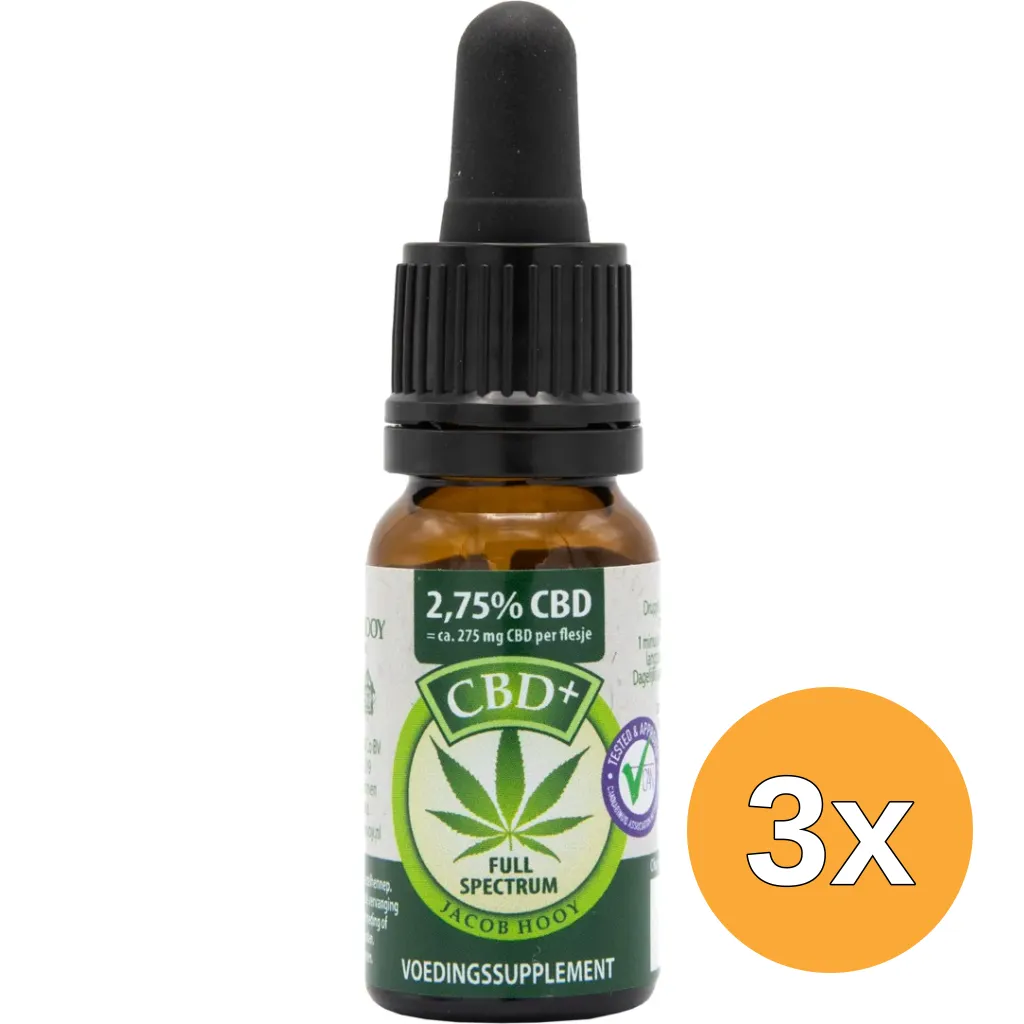 3x Jacob Hooy CBD Plus Olie (10 ml)