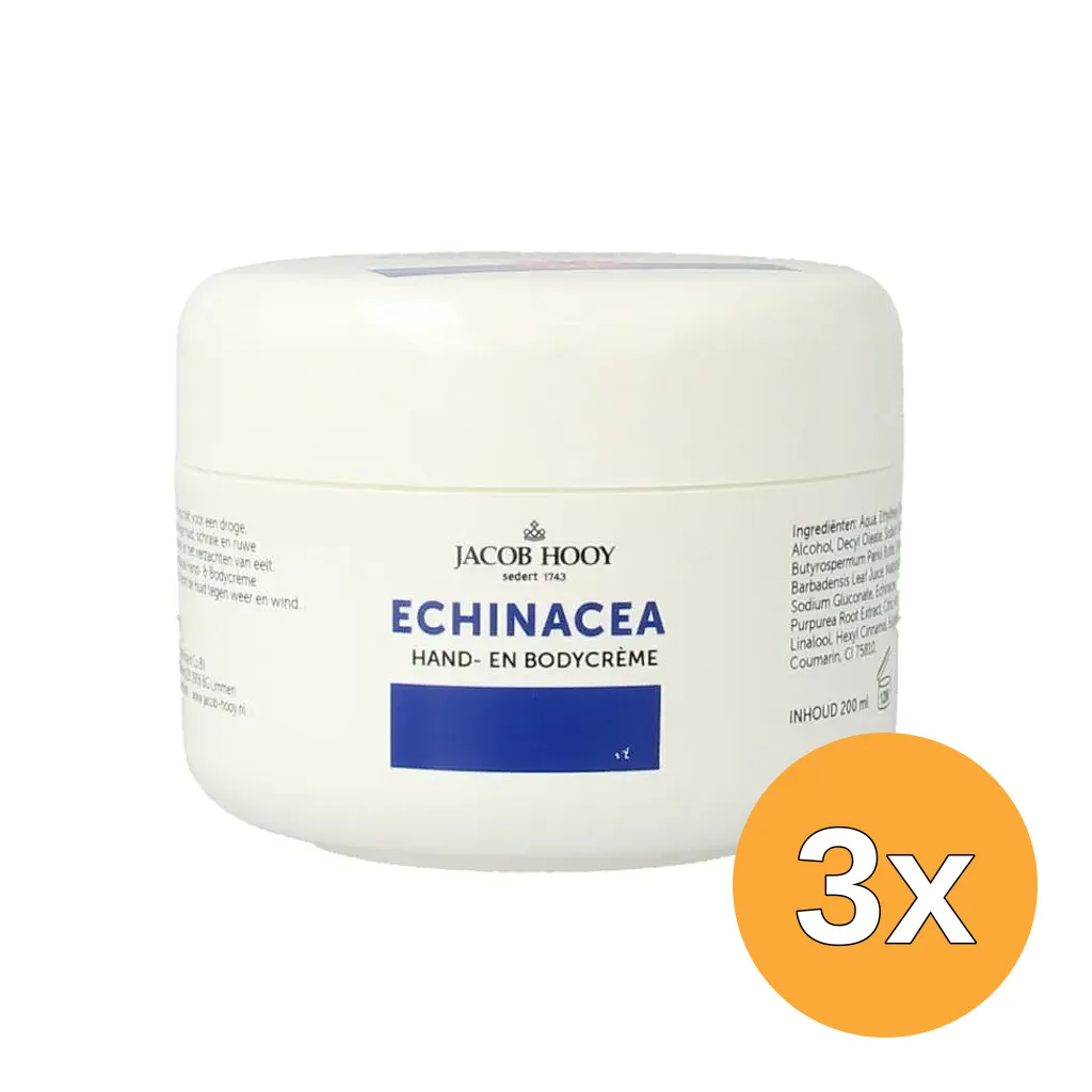 3x Jacob Hooy Echinacea / Aloe Vera Hand en Bodycrème (200 ml)