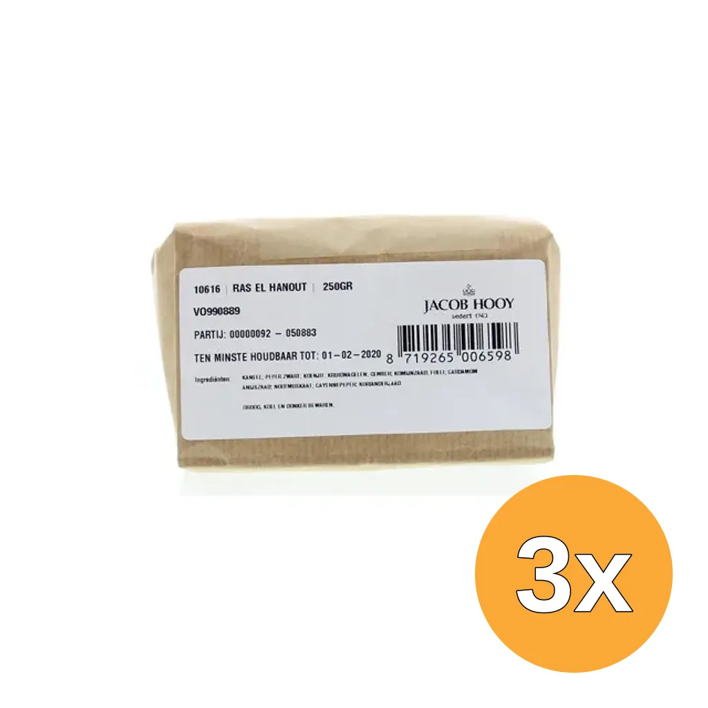 3x Jacob Hooy Ras el hanout (250 gr)