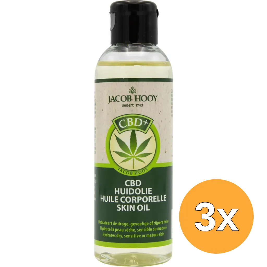 3x Jacob Hooy CBD Plus Huidolie (100 ml)