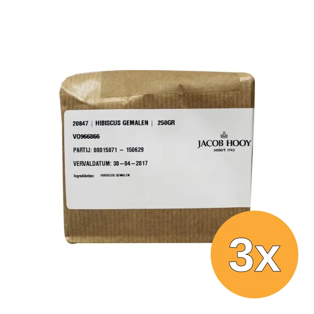 3x Jacob Hooy Hibiscus Gemalen (250 gr)
