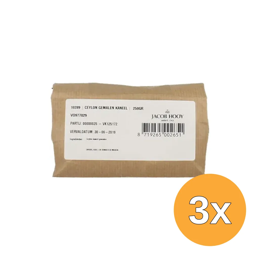 3x Jacob Hooy Kaneel Ceylon Gemalen (250 gr)