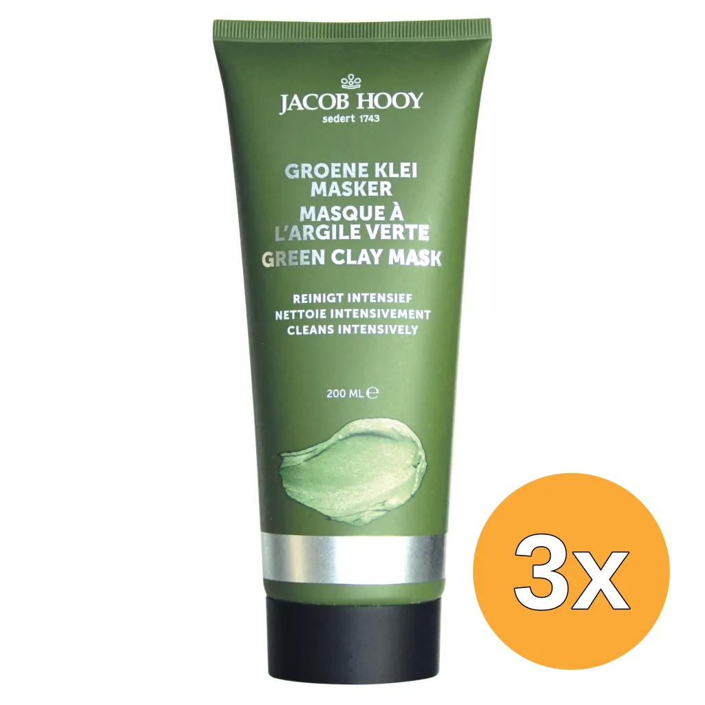 3x Jacob Hooygroene Klei masker (200 ml)