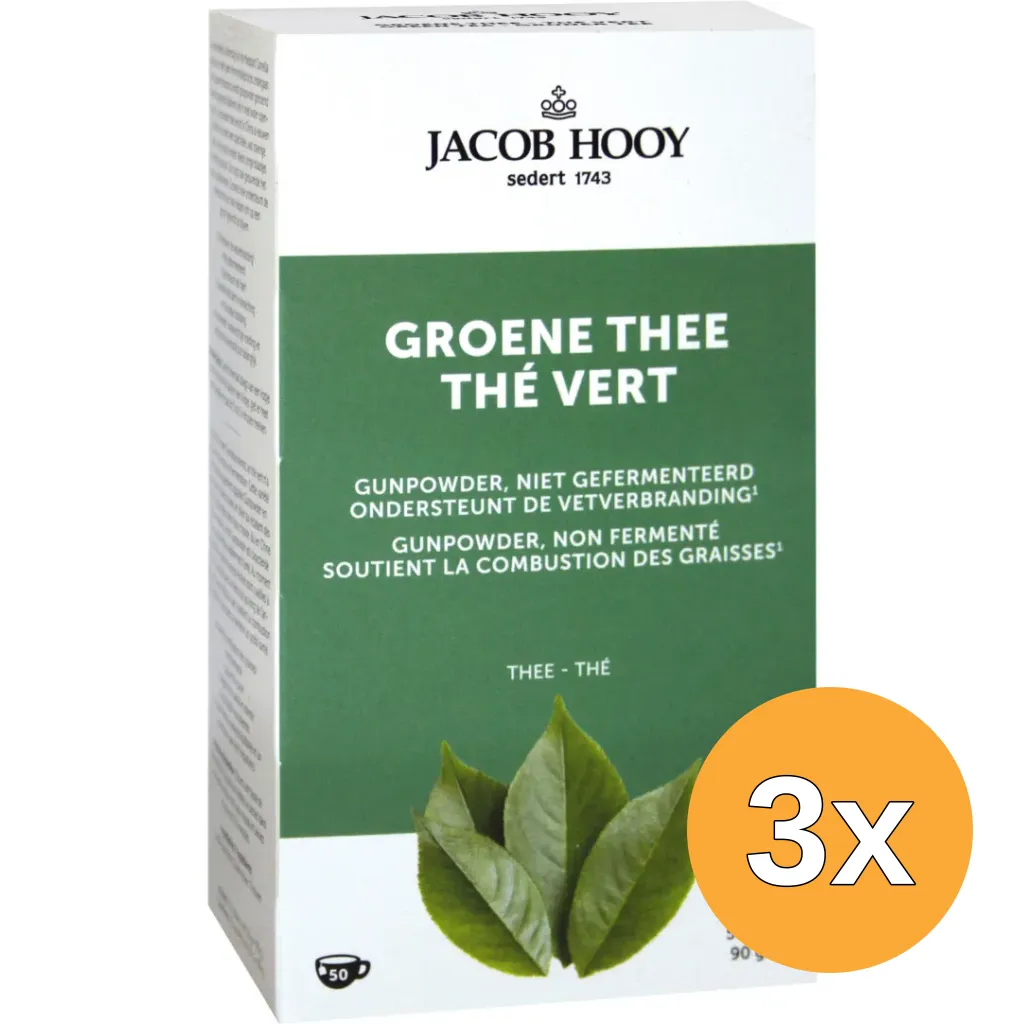 3x Jacob Hooygroene Thee zakjes (50 stuks)