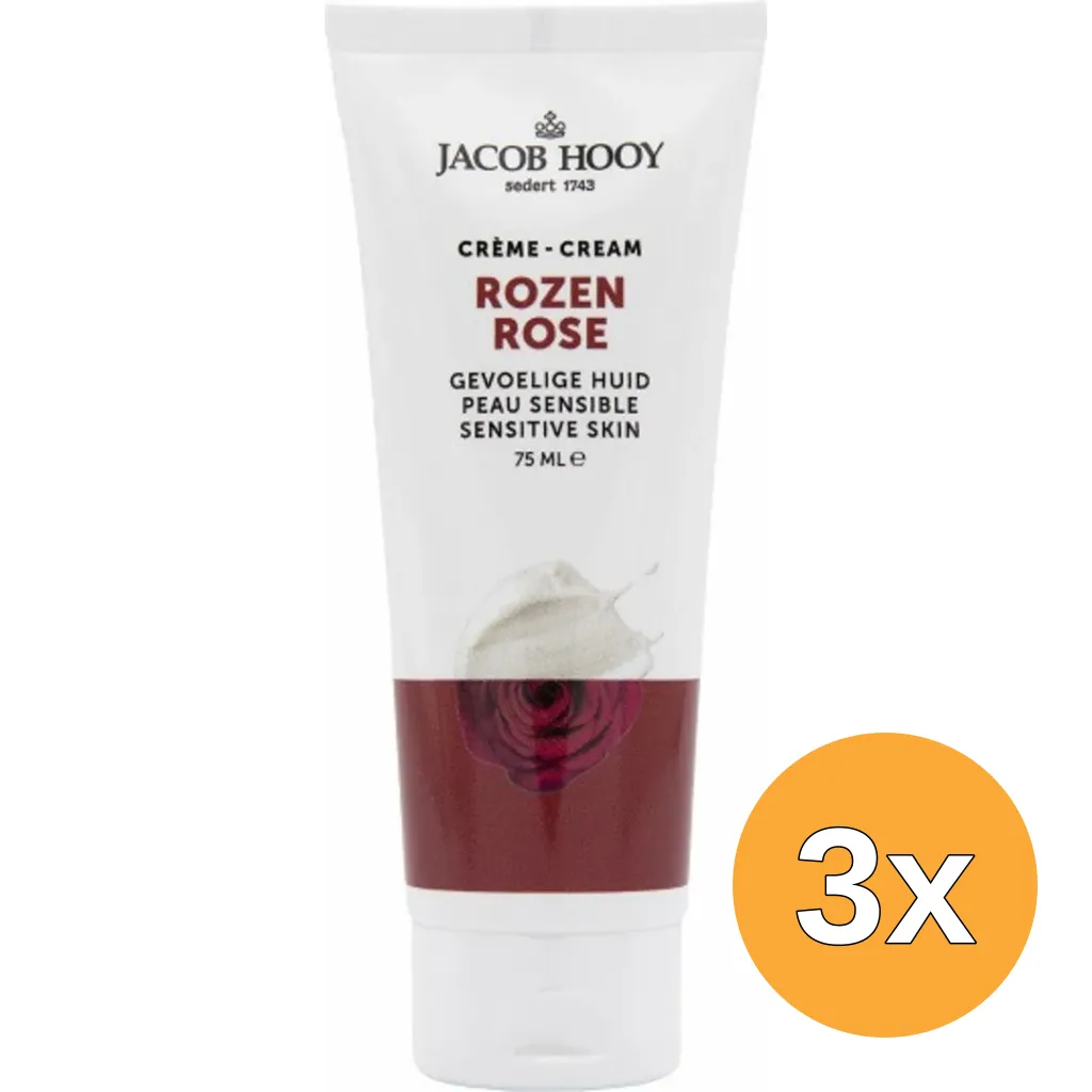 3x Jacob Hooy Rozencreme (75 ml)