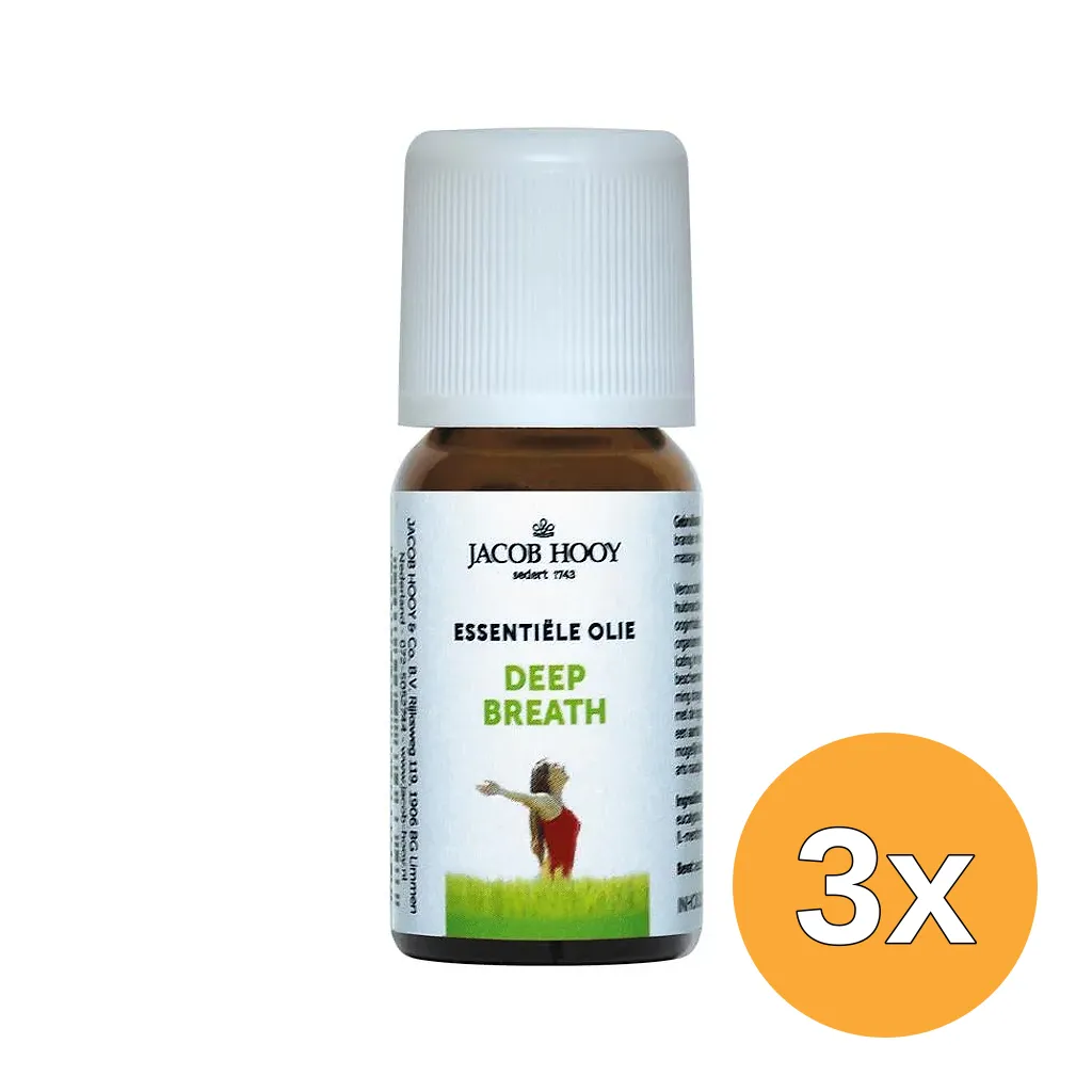 3x Jacob Hooy Deep breath olie (10 ml)