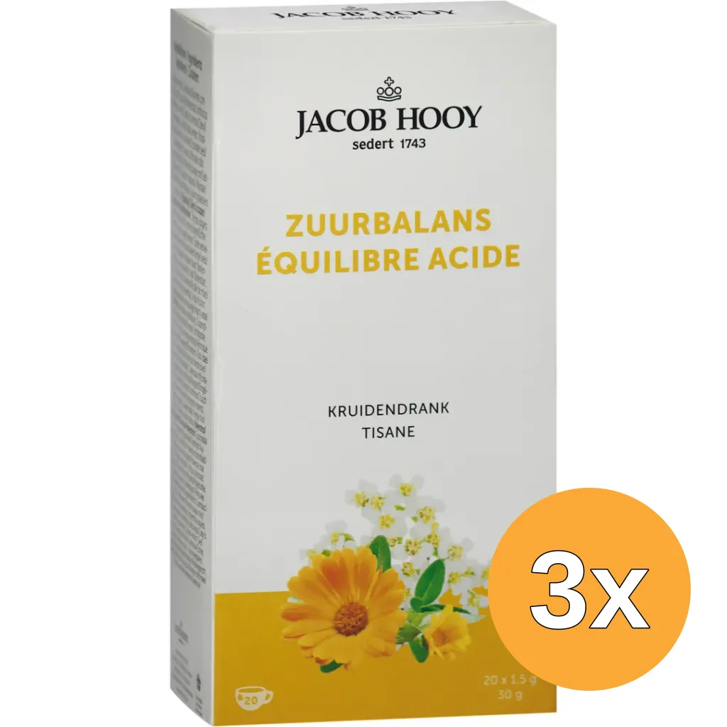 3x Jacob Hooy Ontzuringsthee (20 stuks)