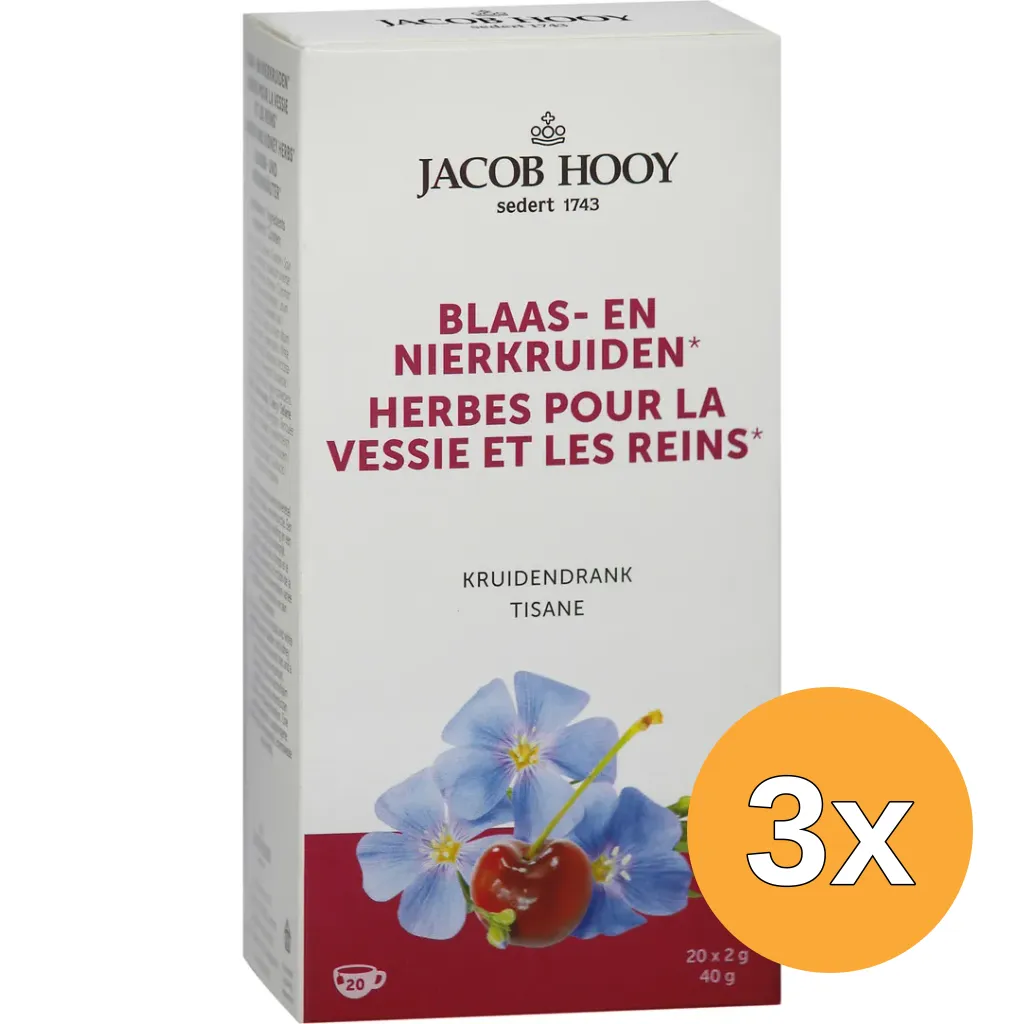 3x Jacob Hooy Blaas en nierkruiden kruidendrank (20 stuks)