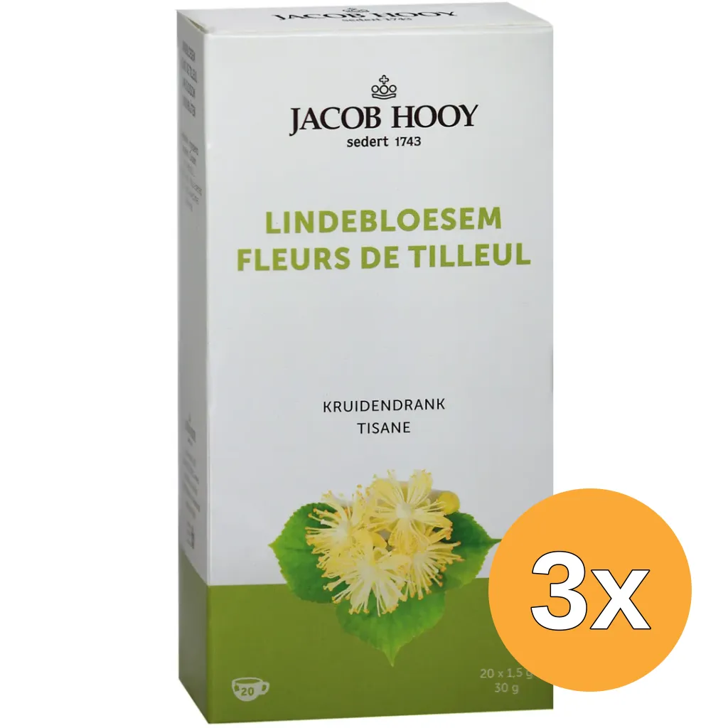 3x Jacob Hooy Lindebloesem Theezakjes (20 stuks)