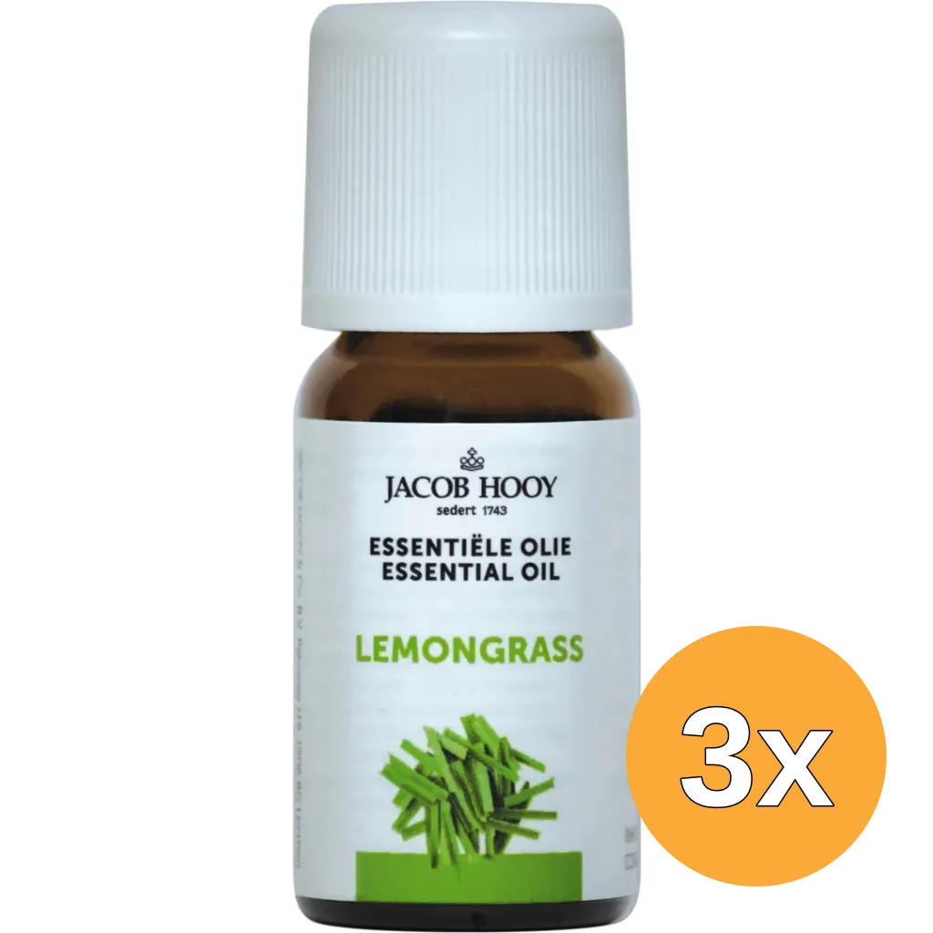 3x Jacob Hooy Lemongrass olie (10 ml)