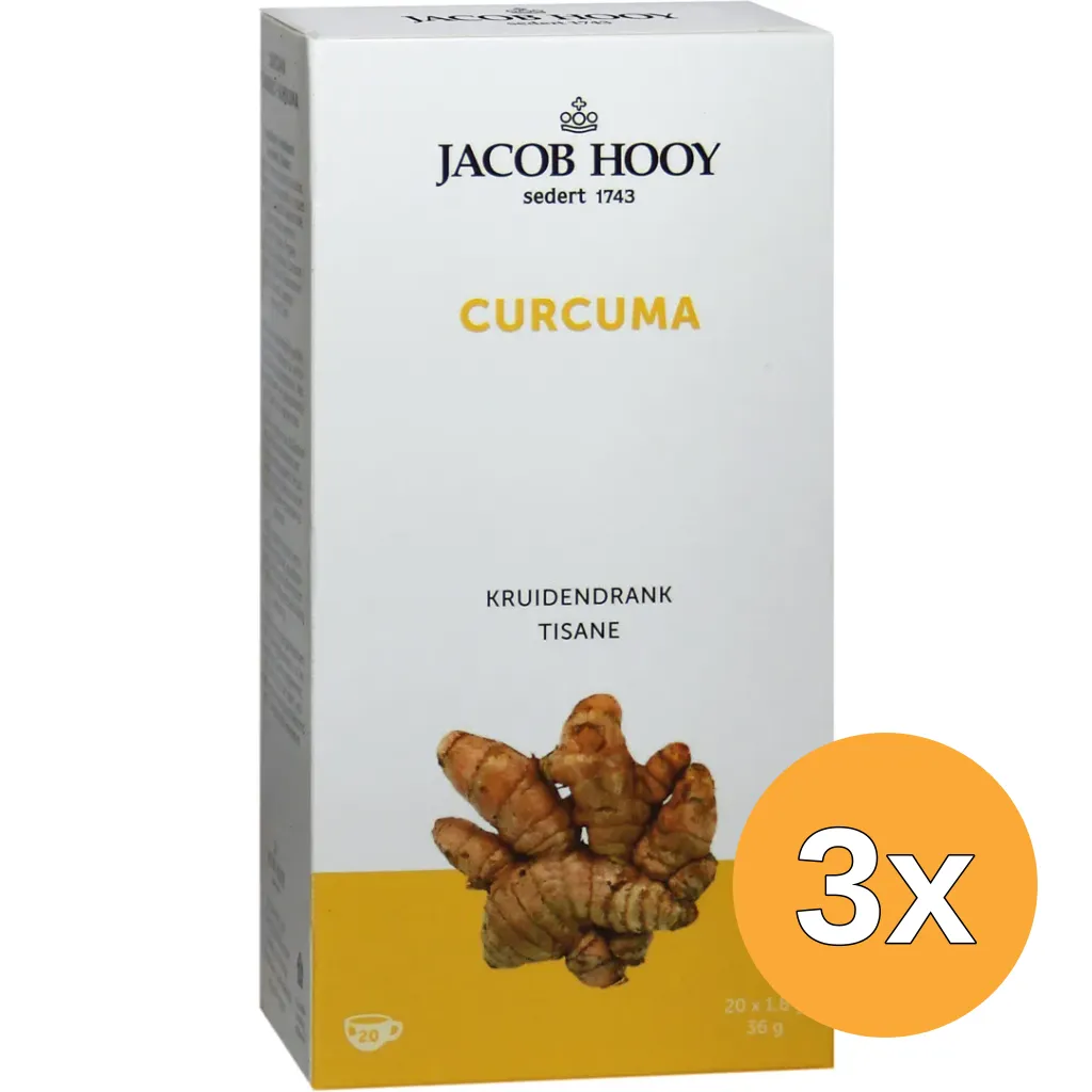 3x Jacob Hooy Curcuma Theezakjes Gold (20 stuks)