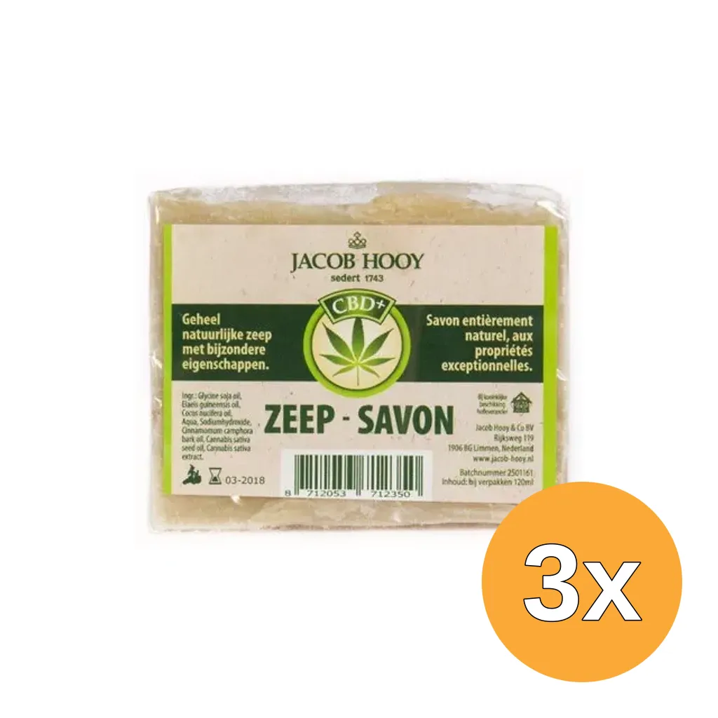 3x Jacob Hooy Cbd Zeep (1 stuk)