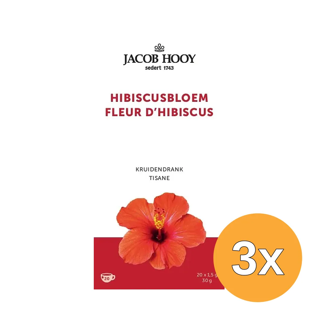 3x Jacob Hooy Hibiscus (20 zakjes)