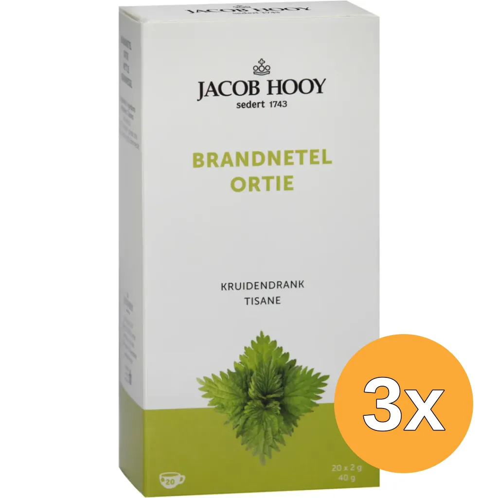 3x Jacob Hooy Brandnetel Theezakjes (20 stuks)