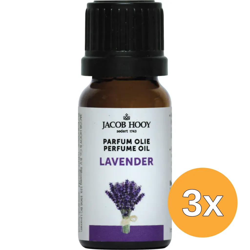 3x Jacob Hooy Parfum olie lavendel (10 ml)
