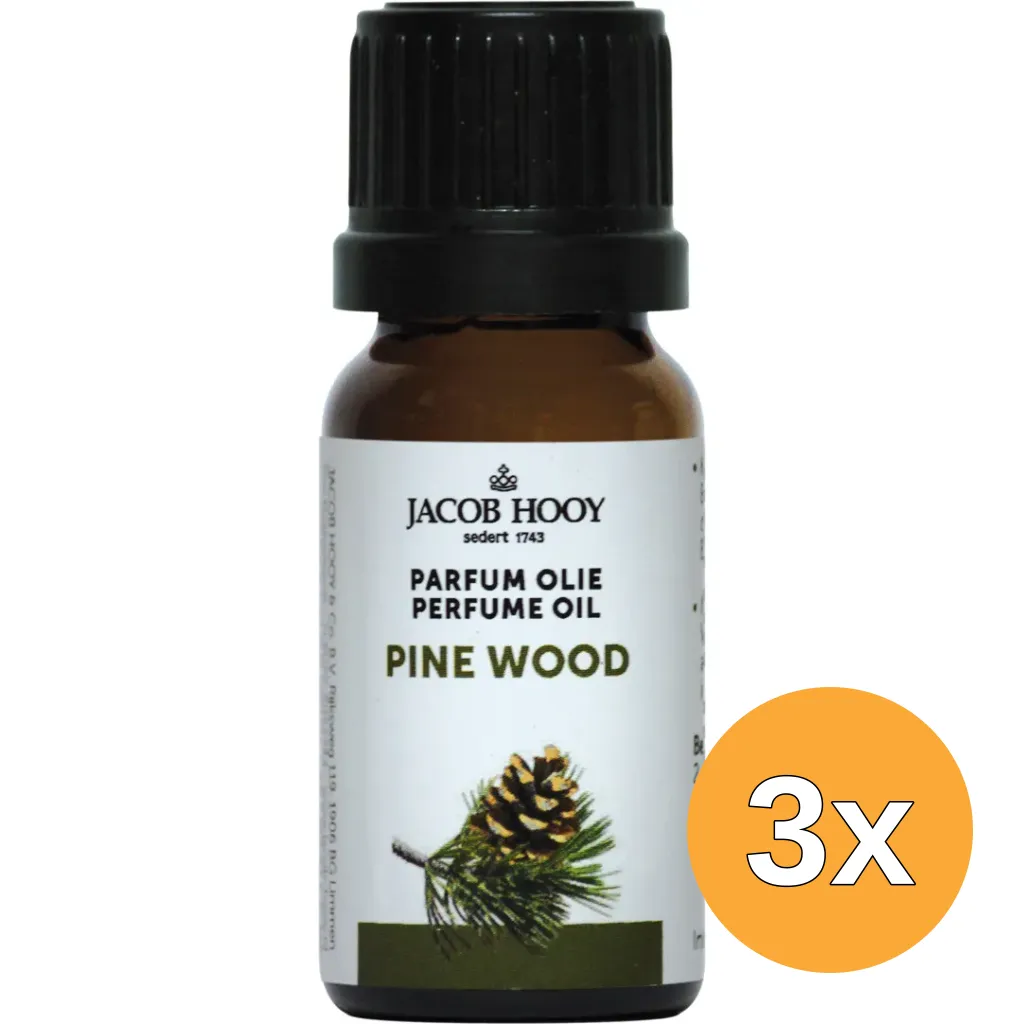 3x Jacob Hooy Parfum olie Den Pine Wood (10 ml)