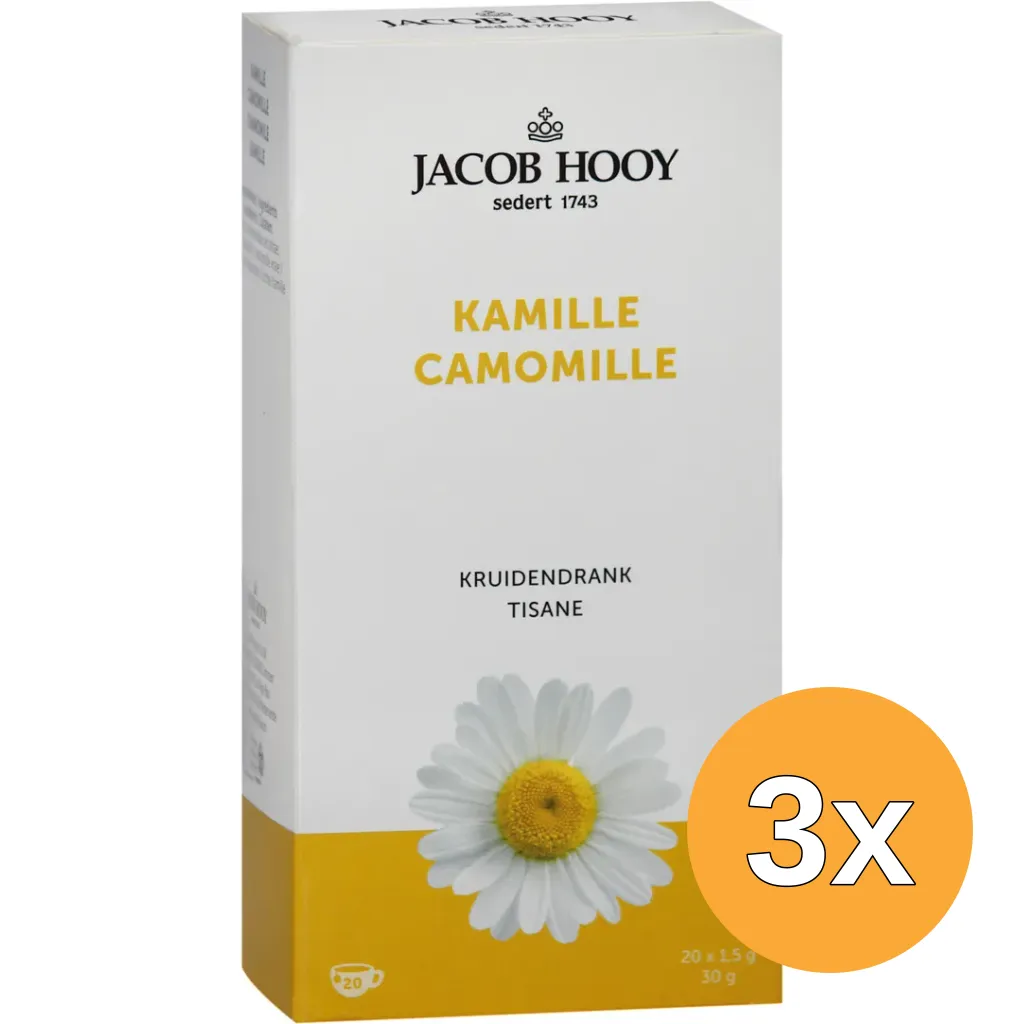 3x Jacob Hooy Kamillethee (20 stuks)