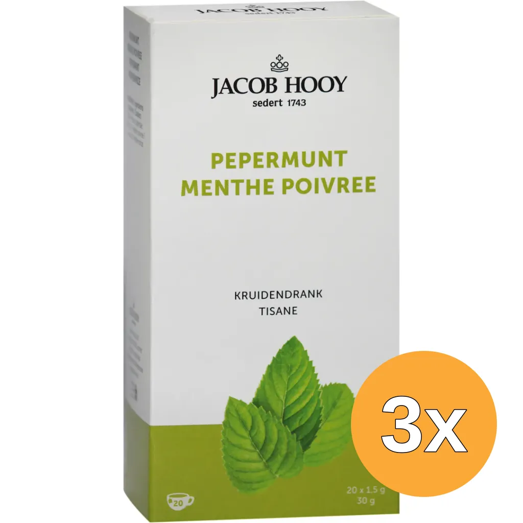3x Jacob Hooy Pepermuntthee (20 stuks)