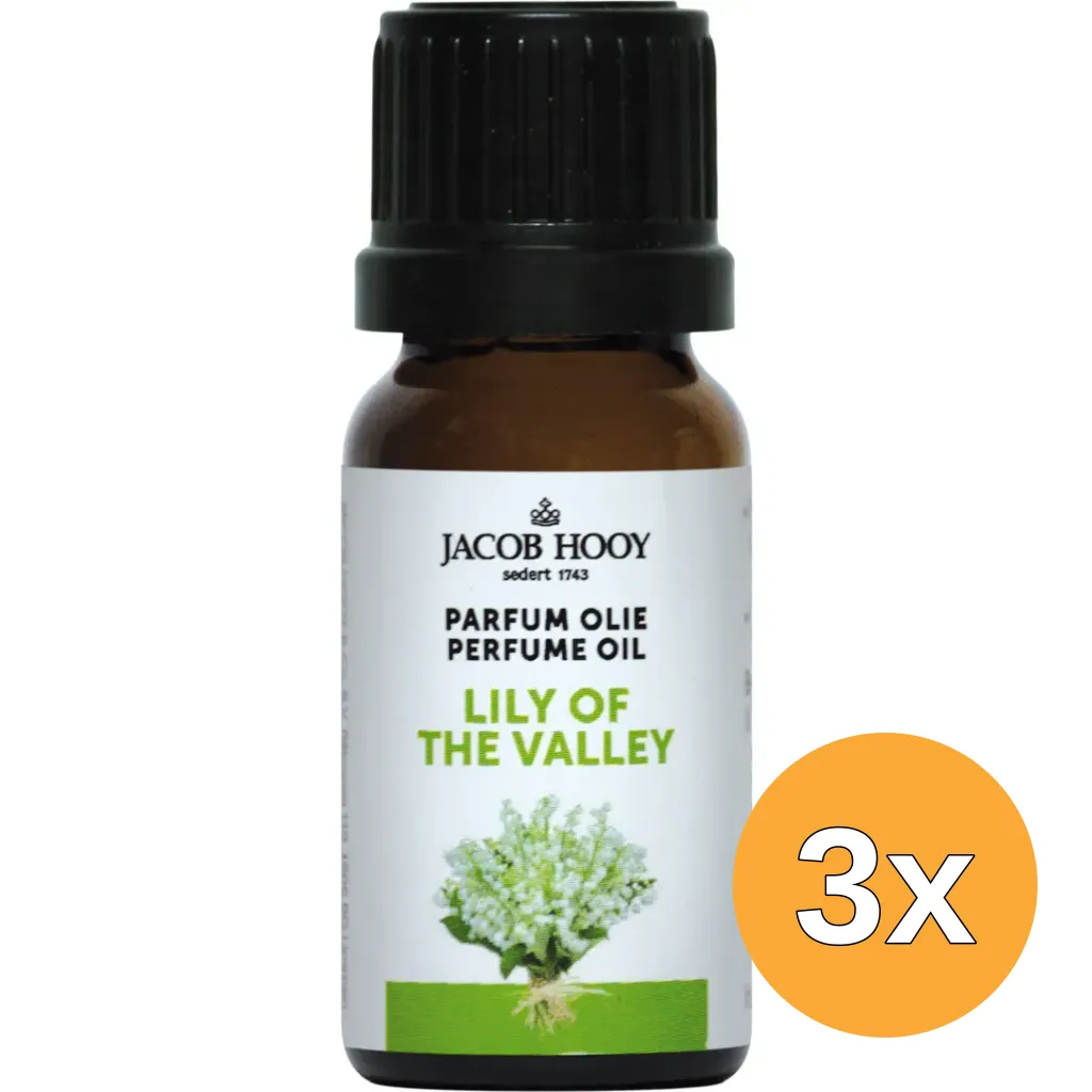 3x Jacob Hooy Parfum olie Lelietje van Dalen (10 ml)