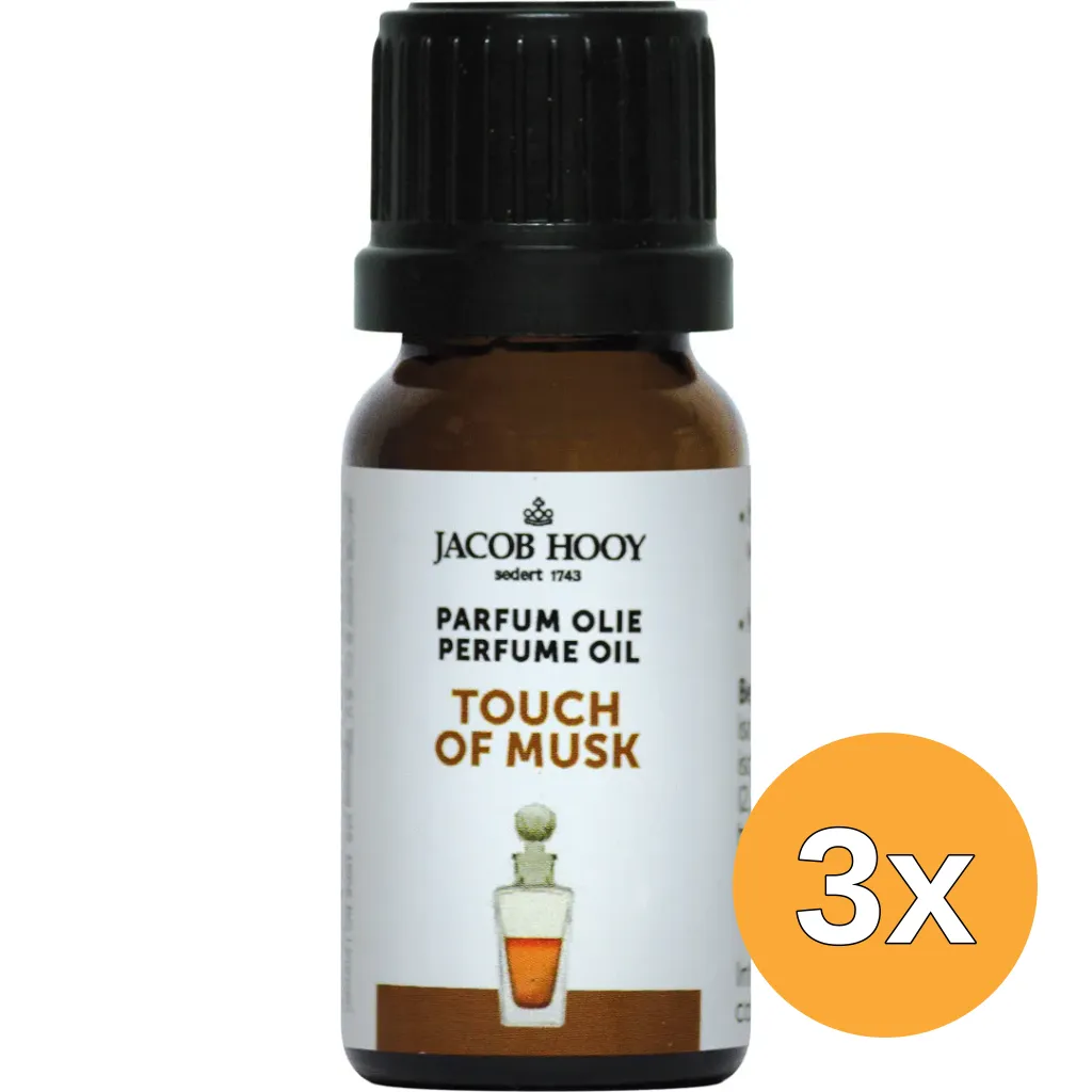 3x Jacob Hooy Parfum olie musk (10 ml)