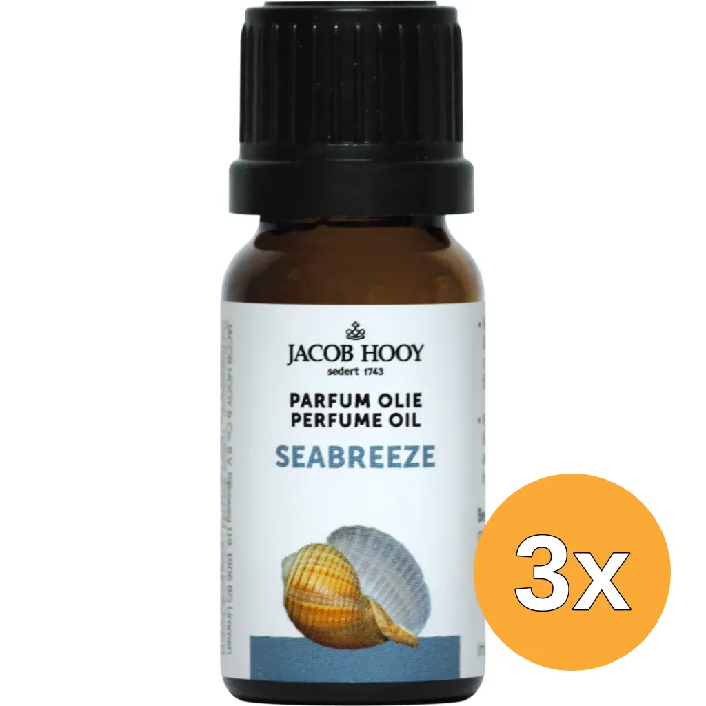 3x Jacob Hooy Parfum olie Seabreeze (10 ml)
