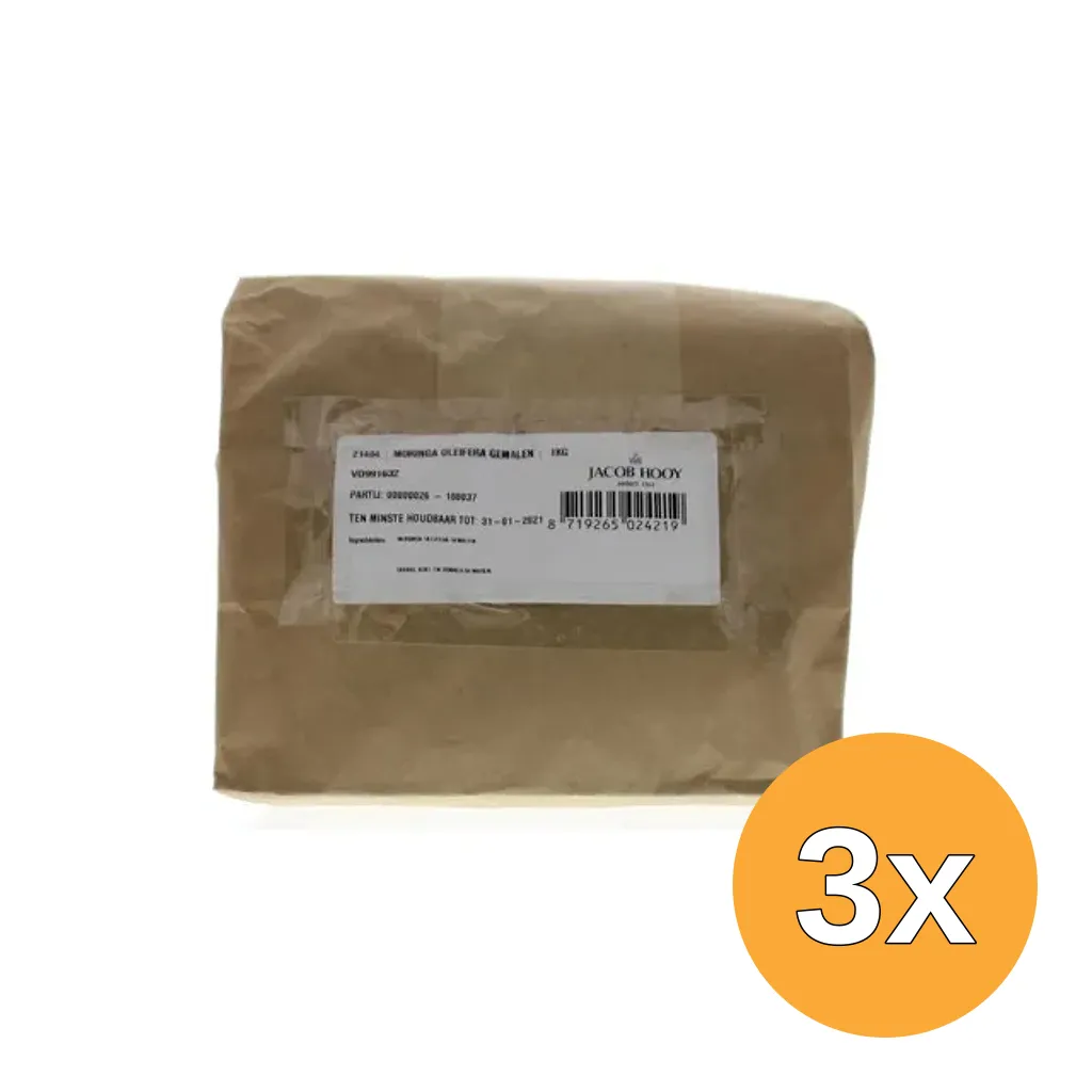 3x Jacob Hooy Moringa Oleifera Gemalen (1000 gr)